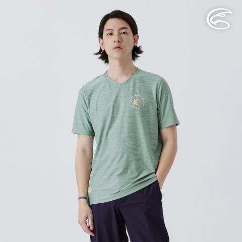 男浪花洞洞短袖V領透氣圖T AL2511011 鼠尾草 (S-3XL)
