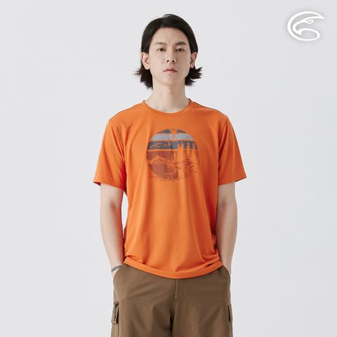 男UPF50+防曬抑菌圓領短袖排汗衣 AL2511031 橘褐色 (S-2XL)