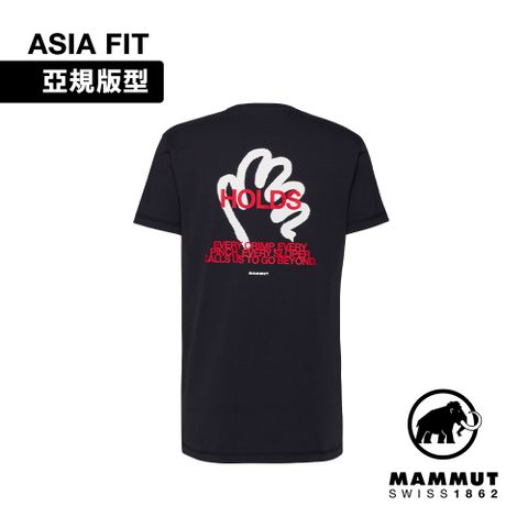 【Mammut 長毛象】Massone T-Shirt AF Hold 有機棉透氣短袖T恤 男款 黑色  #1017-06121