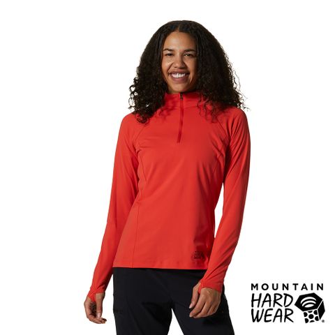 Mountain Hardwear Mountain Stretch 1/2 Zip彈性快乾立領半拉長袖排汗衣 女款 高峰紅#1942551