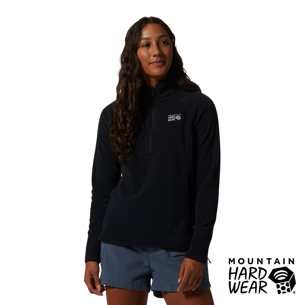 Mountain Hardwear Polartec Microfleece Zip 刷毛立領半拉鍊長袖排汗衣 女款 黑色 #1989161