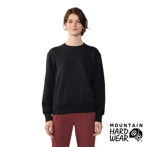 【Mountain Hardwear】MHW Logo™ Pullover Crew 舒適輕盈純棉原領長袖 女款 黑色 #2004341