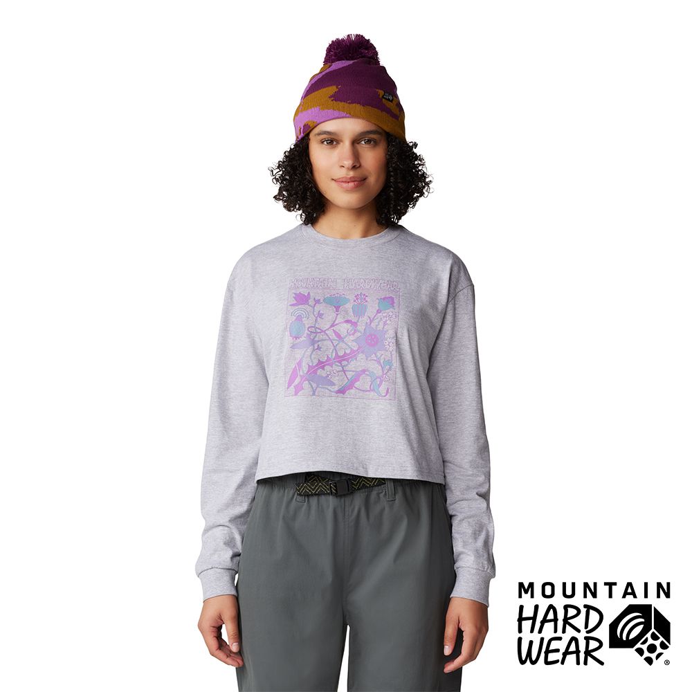 Mountain Hardwear Wild Flowers Boxy Crop Long Sleeve 寬鬆短版長袖 女 灰 #2079951