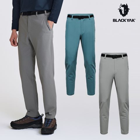 【BLACKYAK】男 DAILY長褲(灰綠/灰色)-彈性 附腰帶 西裝褲 休閒褲|BYDB2MP207