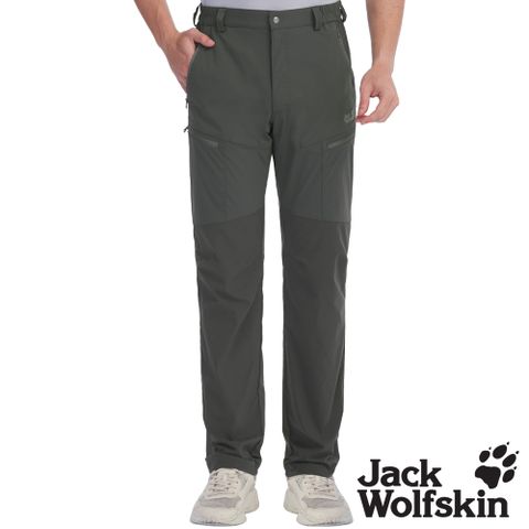 【Jack wolfskin 飛狼】男 純植萃防蚊 拼接多口袋休閒長褲『棕』