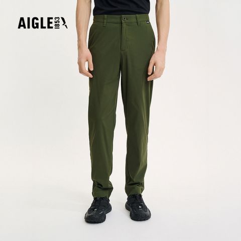 【AIGLE】男 抗UV快乾彈性長褲｜AG-4P116A080 軍綠