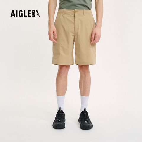 【AIGLE】男 抗UV快乾短褲｜AG-4P119A150 卡其