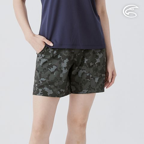 女彈性快乾五分短褲(印花) AP2511051 夜幕灰綠 (S-XL)