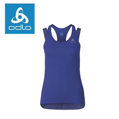 【瑞士ODLO】女慢跑衣無袖內搭運動內衣銀離子 347561 (20286光譜藍)