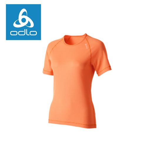【瑞士ODLO】女銀離子cubic圓領短袖內衣140041 (30165-紅橘)