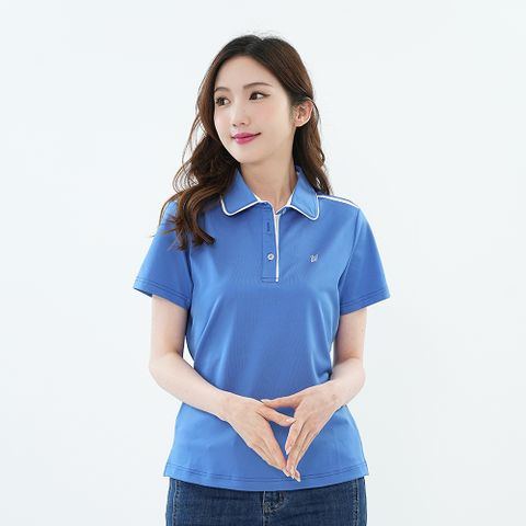 女款顯瘦抗UV防曬速乾吸濕排汗機能POLO衫 GS1049 水藍
