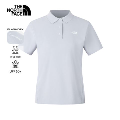 The North Face 北面 女款藍色吸濕排汗短袖POLO衫｜8CYZ0TI 排汗衫