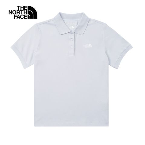 The North Face 北面 女款灰色舒適透氣短袖POLO衫｜8BWT0TI