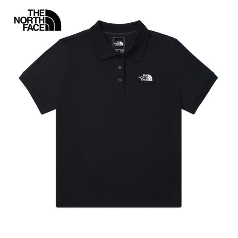 The North Face 北面 女款黑色舒適透氣短袖POLO衫｜8BWTJK3