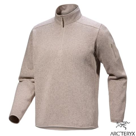 Arcteryx 始祖鳥 男 COVERT 1/2 半開襟刷毛長袖套頭衫.立領衫.中層衣.運動休閒/抓絨面料.高領保溫/X000008906 盧恩雜褐