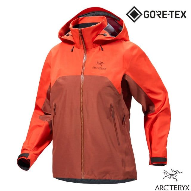 Arcteryx 始祖鳥 女 Beta AR Gore-Tex 3L 防水透氣連帽外套.風雨衣/輕薄耐磨_X000006605 太陽橘/紅衫紅