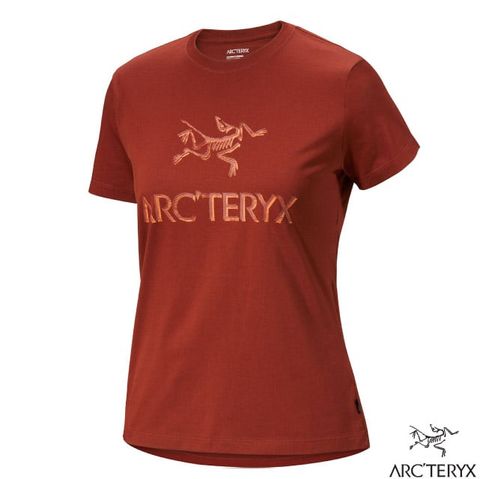 Arcteryx 始祖鳥 女 ARC'WORD 100%純棉短袖圓領衫.T恤.休閒衫.運動上衣/優質長絨棉/X000008135 紅衫紅/太陽橘