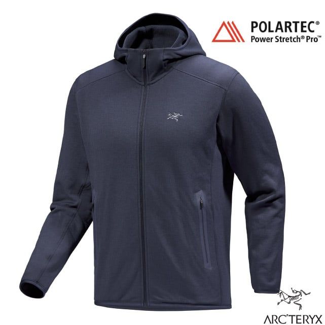 Arcteryx 始祖鳥 男 Kyanite Hoody 抓絨保暖連帽外套.夾克/Polartec Power Stretch Pro刷毛/X000008446 黑寶石