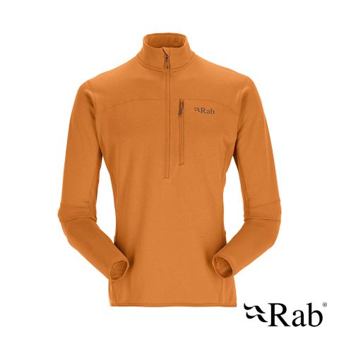 【英國 RAB】Ascendor Pull-On 保暖半拉鍊長袖排汗衣 男款 橙橘 #QFF44