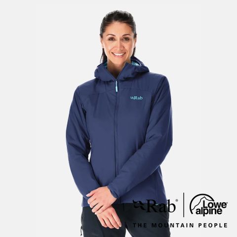【RAB】Xenair Alpine Light Jacket Wmns 輕量防風透氣化纖連帽外套 女款 深墨藍#QIP02