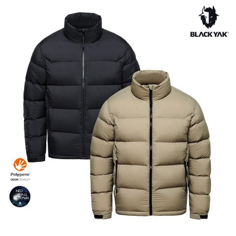 BLACKYAK 男 QUILTING短版羽絨外套(淺卡其/黑色)-輕量 銀離子抗菌除臭 保暖羽絨-BYDB2MJ404