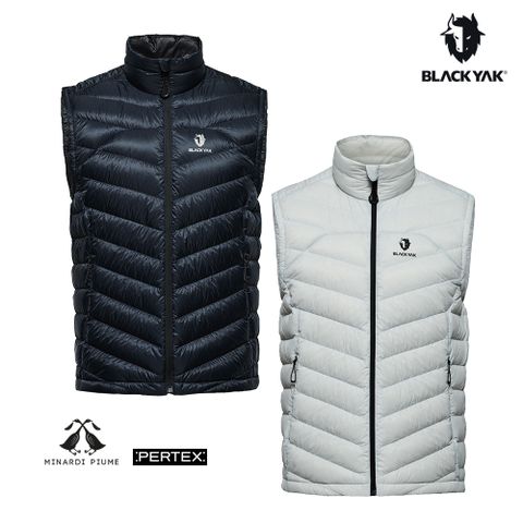 【BLACKYAK】男 MANASLUNASLU PERTEX羽絨背心(銀灰/黑色)-鵝絨 輕量 防水防風|BYDB2MV301