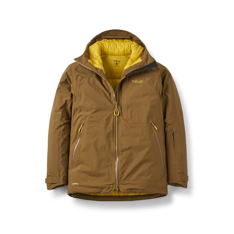 【RAB】Optical Down Jacket 滑雪防水羽絨連帽外套 男款 橡木棕 #QWI63