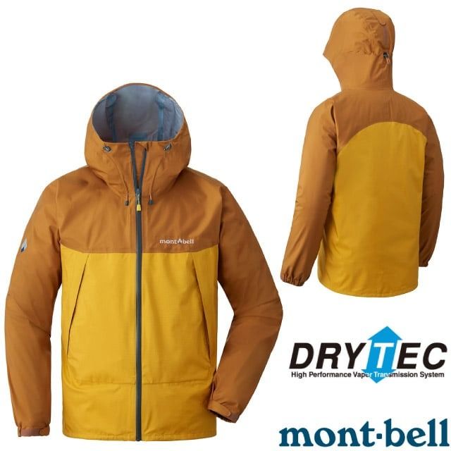 MONT-BELL 日本 男 THUNDER PASS 登山防水透氣DRY-TEC連帽風雨衣.外套/輕量耐磨抗撕裂_1128635 HN/MA 蜜黃/橘