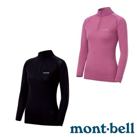 MONT-BELL 女 SUPER MERINO WOOL 美麗諾羊毛高領長袖衛生衣(中厚款).內衣.打底衣/拉鍊半開襟.彈性保暖/1107657