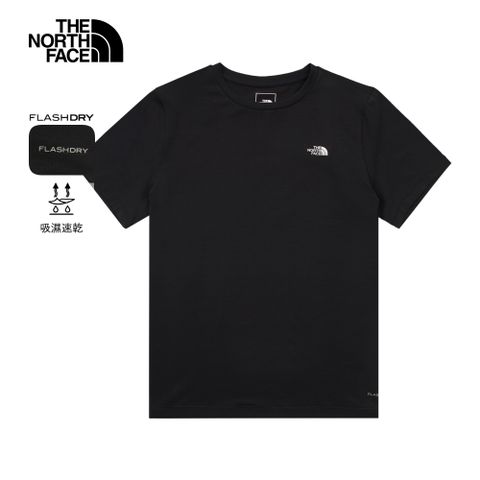 The North Face北面女款黑色吸濕排汗短袖T恤｜8EYKJK3 排汗衫