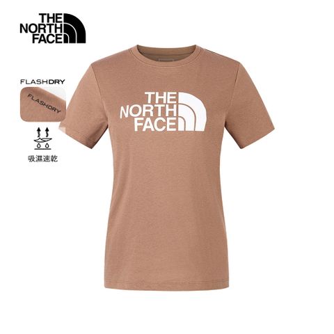 The North Face北面女款棕色吸濕排汗短袖T恤｜8CK96IH 排汗衫
