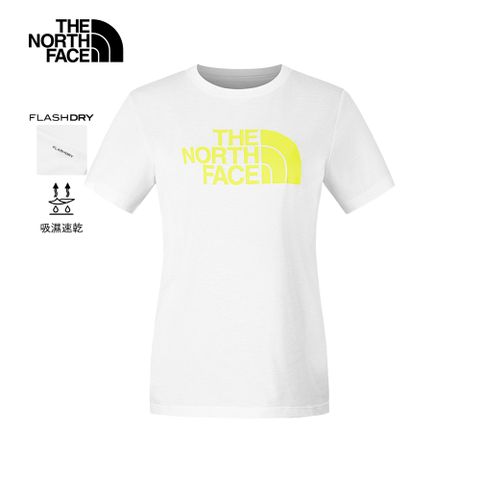 The North Face北面女款白色吸濕排汗短袖T恤｜8CK9FN4 排汗衫