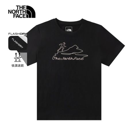 The North Face北面女款黑色吸濕排汗短袖T恤｜8D7MJK3 排汗衫