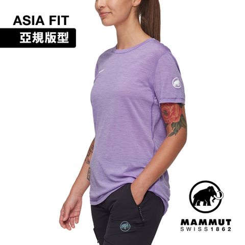 【Mammut 長毛象】Tree Wool FL T-Shirt W 羊毛混紡快乾抗臭短袖T恤 薰衣草紫 女款 #1017-06690