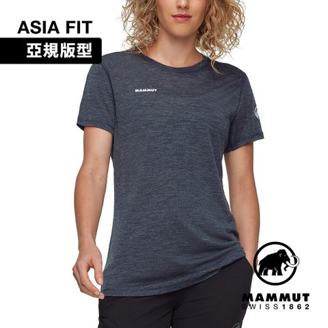 【Mammut 長毛象】Tree Wool FL T-Shirt W 羊毛混紡快乾抗臭短袖T恤 海洋藍 女款 #1017-06690