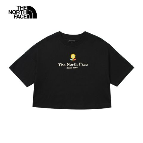 The North Face北面女款黑色純棉短版短袖T恤｜8DCEJK3