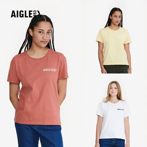 【AIGLE】女 有機棉短袖T恤｜AG-FAV75