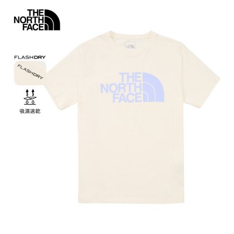 The North Face北面女款米白色吸濕排汗短袖T恤｜8CK9QLI 排汗衫