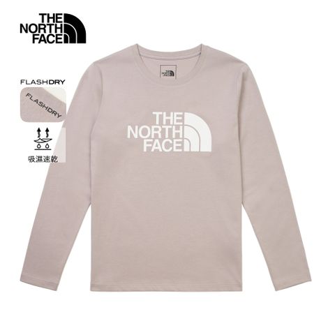 The North Face北面女款灰色吸濕排汗長袖上衣｜8CK01OA 排汗衫