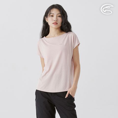 女山形緹花消臭快乾圓領寬版T AL2511092 灰玫瑰 (M-2XL)