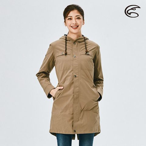 ADISI 女二件式長版防水透氣保暖外套(內件羽絨)【樹木咖】S-XL