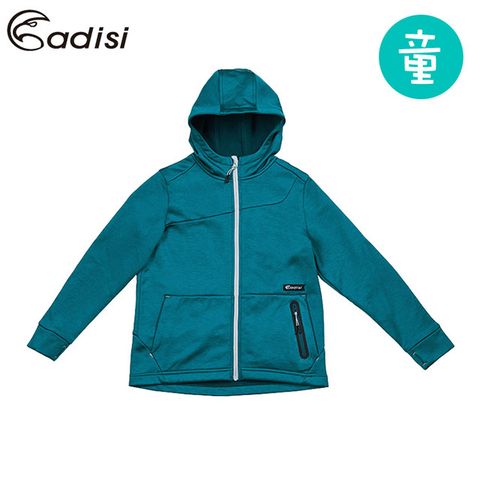ADISI 童抗靜電超彈蓄熱連帽保暖外套【勇士藍】110-150 / 刷毛、快乾、保暖