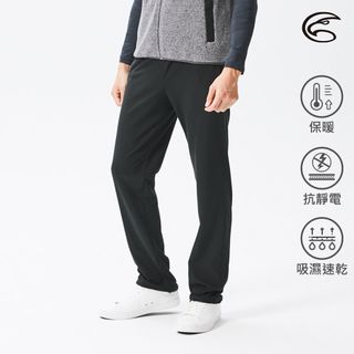 ADISI AP2121013男超細纖維雙刷毛輕暖速乾長褲 / 黑色