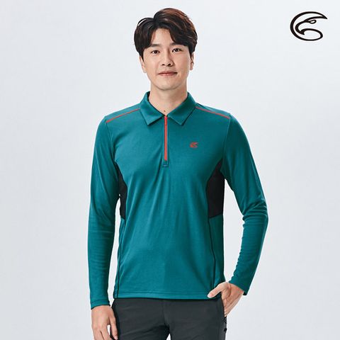 ADISI 男半門襟智能纖維超輕速乾長袖POLO衫【水手藍】(M-2XL)