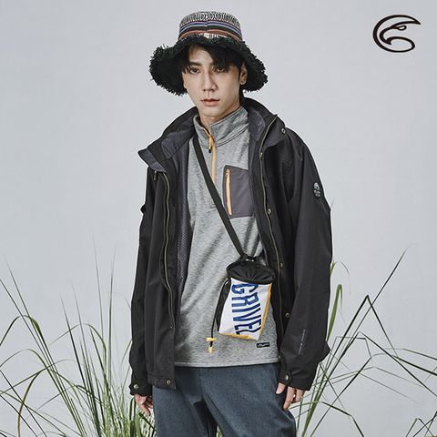 ADISI 男單件式防水透氣裡毛尼網外套(可拆帽)【黑色】(S-2XL)