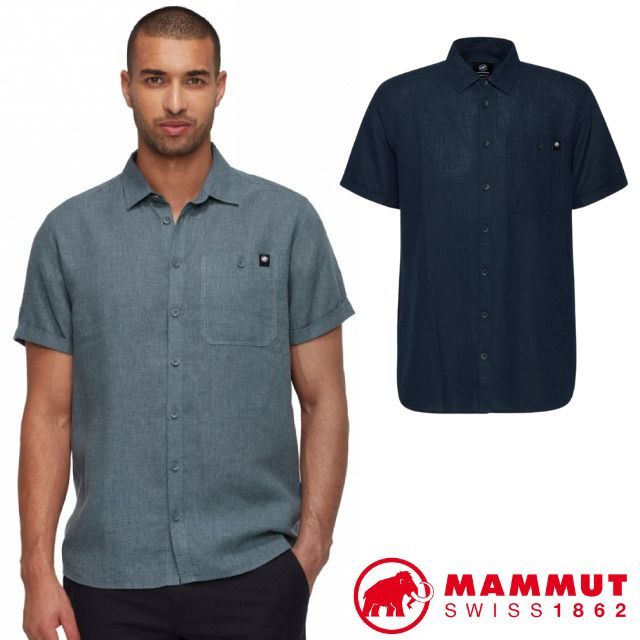 MAMMUT 長毛象 男 Alvra Summer 輕柔透氣防曬短袖襯衫.休閒上衣/前胸口袋.麻纖維與萊賽爾混紡/1015-01580