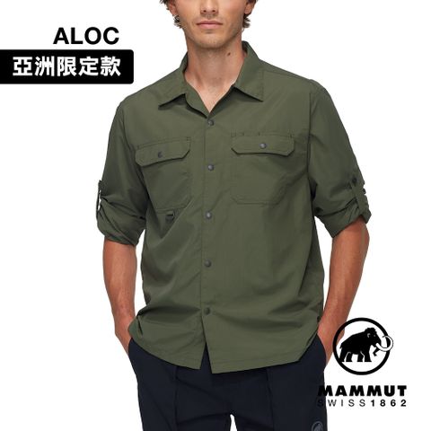 【Mammut 長毛象】Highland LS Shirt AF Men 日系防曬長袖襯衫 男款 深沼澤綠 #1015-01630
