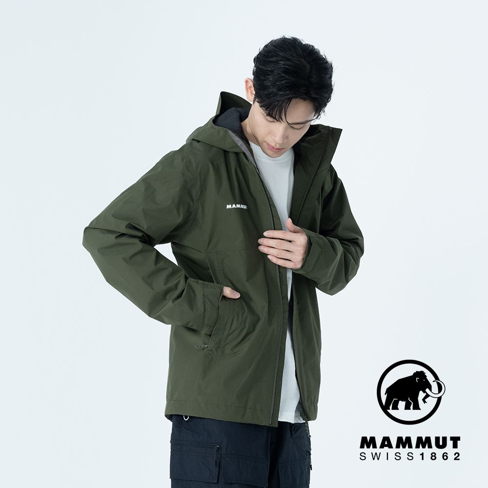 MAMMUT 長毛象 Treeline Light HS Hooded Jacket GTX輕量防水連帽外套 男款 深沼澤綠 #1010-31510