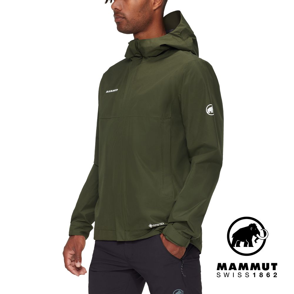 MAMMUT 長毛象 Treeline Light HS Hooded Jacket GTX輕量防水連帽外套 男款 深沼澤綠 #1010-31510