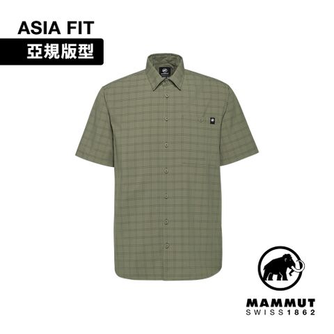 MAMMUT 長毛象 Lenni Shirt AF Men 機能短袖格紋襯衫 男款 沼澤綠/深沼澤綠 #1015-01660